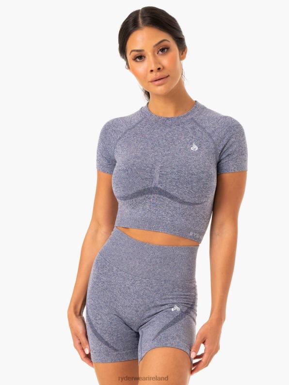 Ryderwear Sculpt Seamless T-Shirt Navy Marl Women Clothing 4Z2T974