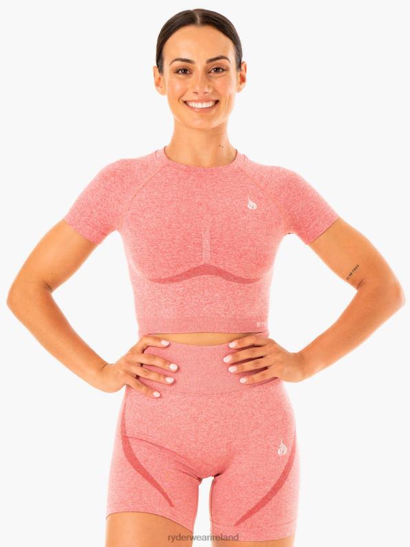 Ryderwear Sculpt Seamless T-Shirt Pink Marl Women Clothing 4Z2T917