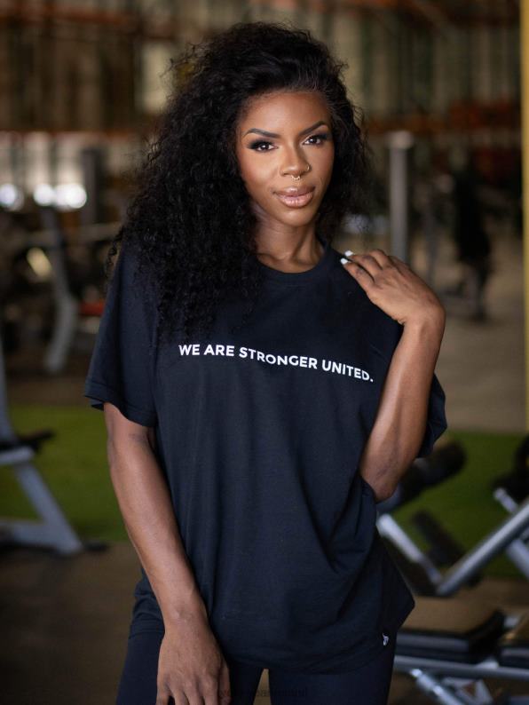 Ryderwear Stronger United Oversized T-Shirt Black Women Clothing 4Z2T835