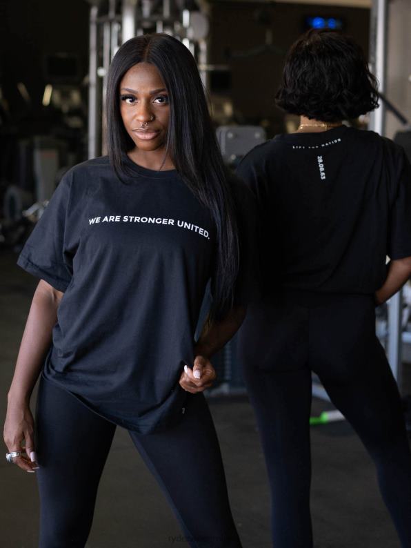 Ryderwear Stronger United Oversized T-Shirt Black Women Clothing 4Z2T835