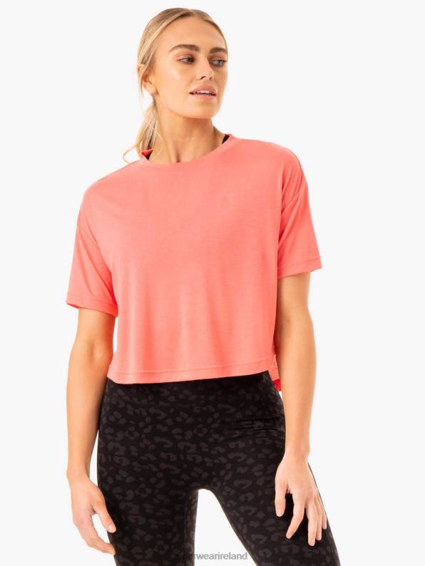 Ryderwear Ultra Scoop T-Shirt Coral Women Clothing 4Z2T941
