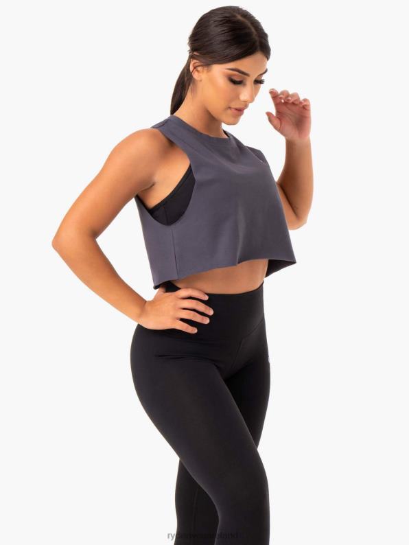 Ryderwear Base Muscle Tank Charcoal Women Clothing 4Z2T1001