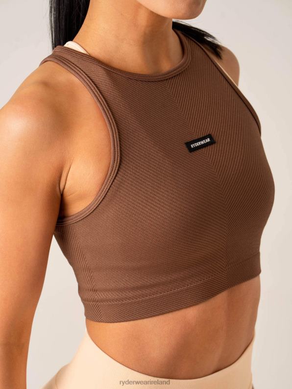 Ryderwear Circuit Rib Seamless Tank Chocolate Women Clothing 4Z2T832