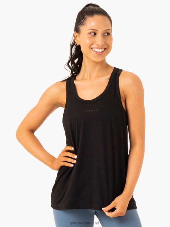 Ryderwear Ease Relaxed Tank Black Women Clothing 4Z2T836