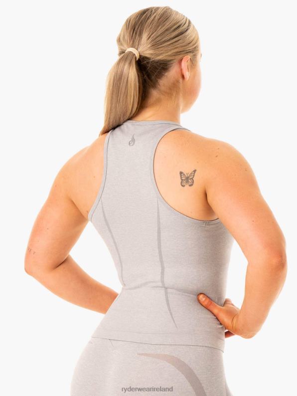 Ryderwear Excel Seamless Mid Length Tank Grey Marl Women Clothing 4Z2T880