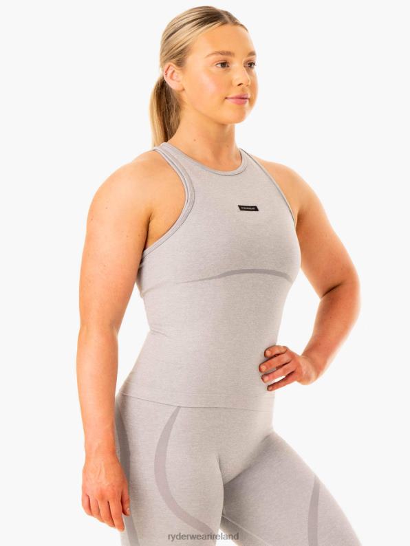 Ryderwear Excel Seamless Mid Length Tank Grey Marl Women Clothing 4Z2T880