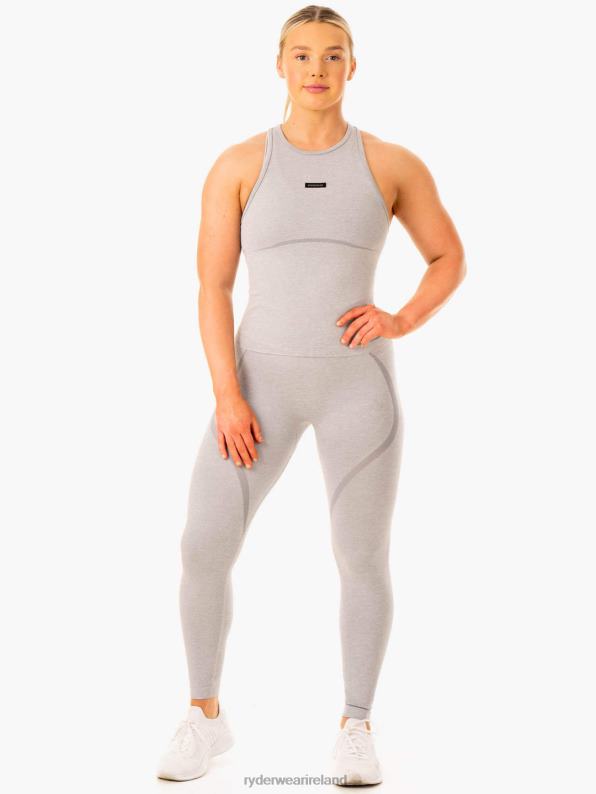 Ryderwear Excel Seamless Mid Length Tank Grey Marl Women Clothing 4Z2T880