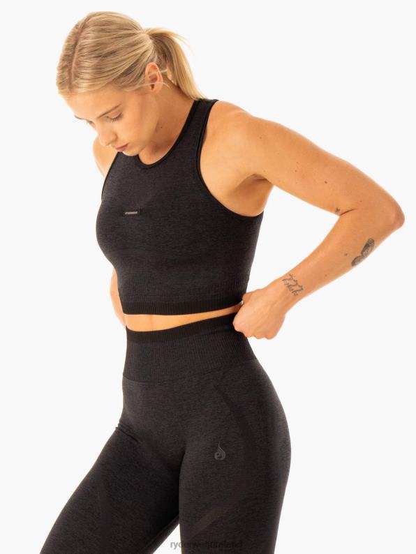 Ryderwear Excel Seamless Tank Black Marl Women Clothing 4Z2T885