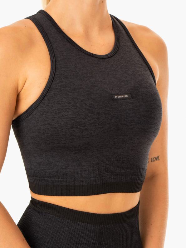 Ryderwear Excel Seamless Tank Black Marl Women Clothing 4Z2T885