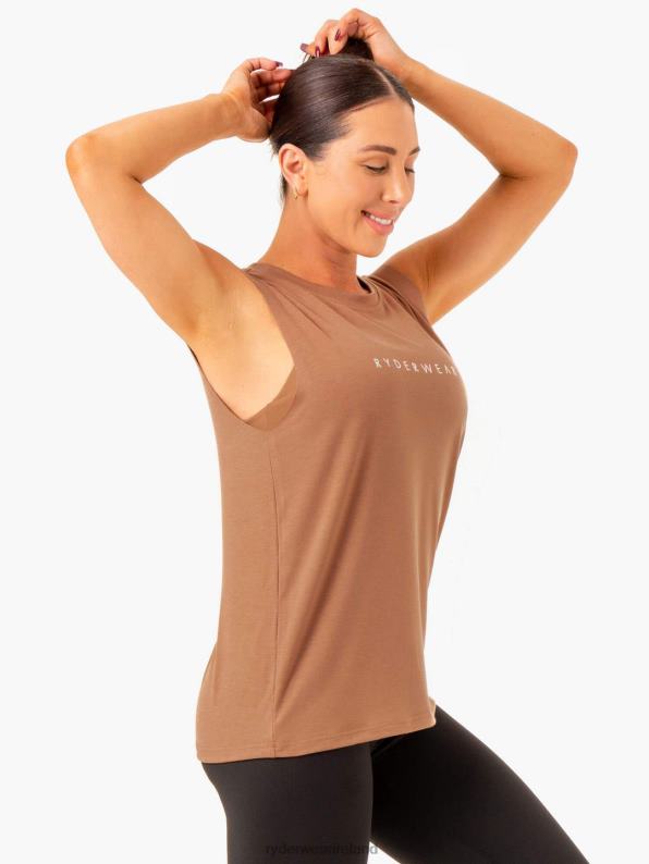 Ryderwear Foundation Muscle Tank Mocha Women Clothing 4Z2T933