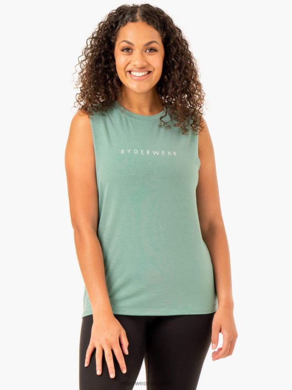 Ryderwear Foundation Muscle Tank Sage Women Clothing 4Z2T931