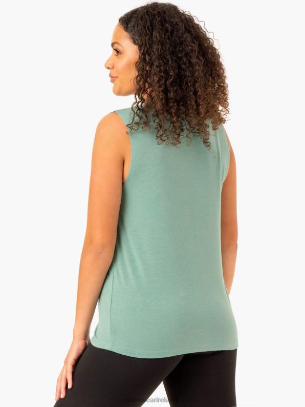 Ryderwear Foundation Muscle Tank Sage Women Clothing 4Z2T931