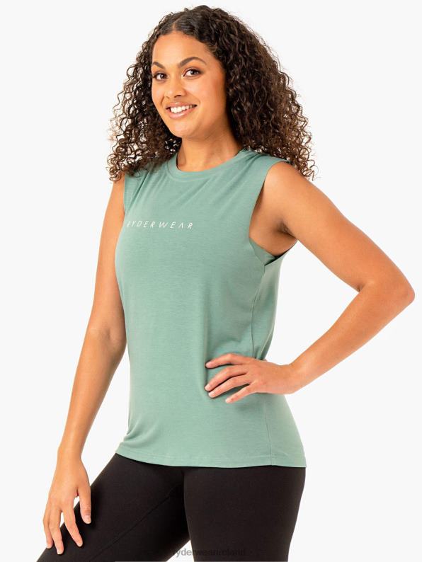 Ryderwear Foundation Muscle Tank Sage Women Clothing 4Z2T931