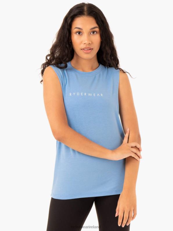 Ryderwear Foundation Muscle Tank Sky Blue Women Clothing 4Z2T932