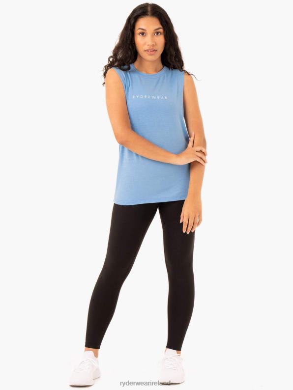 Ryderwear Foundation Muscle Tank Sky Blue Women Clothing 4Z2T932