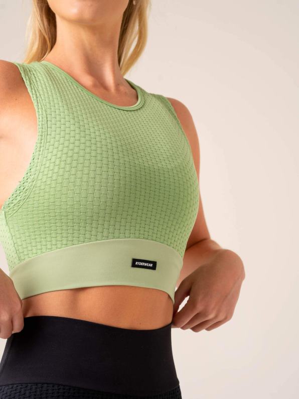 Ryderwear Honeycomb Seamless Tank Sage Women Clothing 4Z2T819