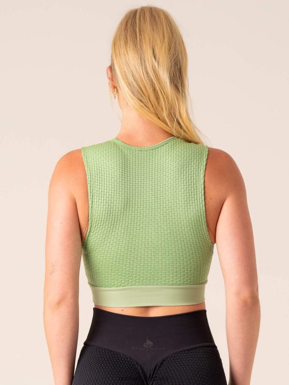 Ryderwear Honeycomb Seamless Tank Sage Women Clothing 4Z2T819