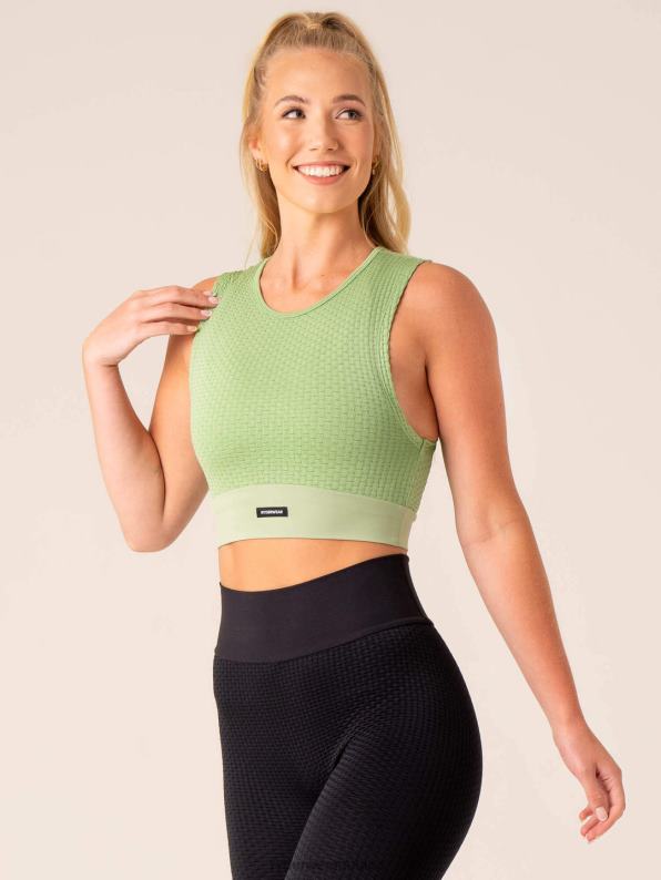 Ryderwear Honeycomb Seamless Tank Sage Women Clothing 4Z2T819