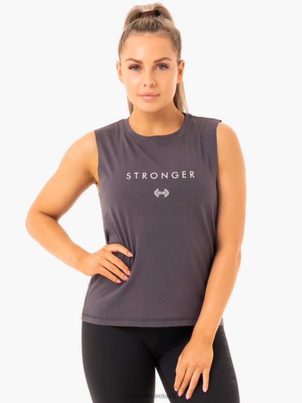 Ryderwear Ladies Baller Tank Charcoal Women Clothing 4Z2T1102