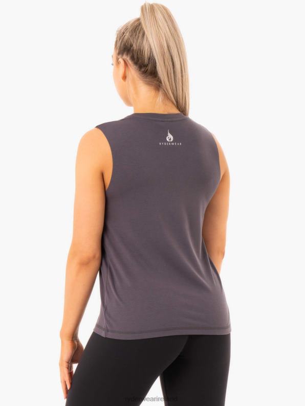 Ryderwear Ladies Baller Tank Charcoal Women Clothing 4Z2T1102