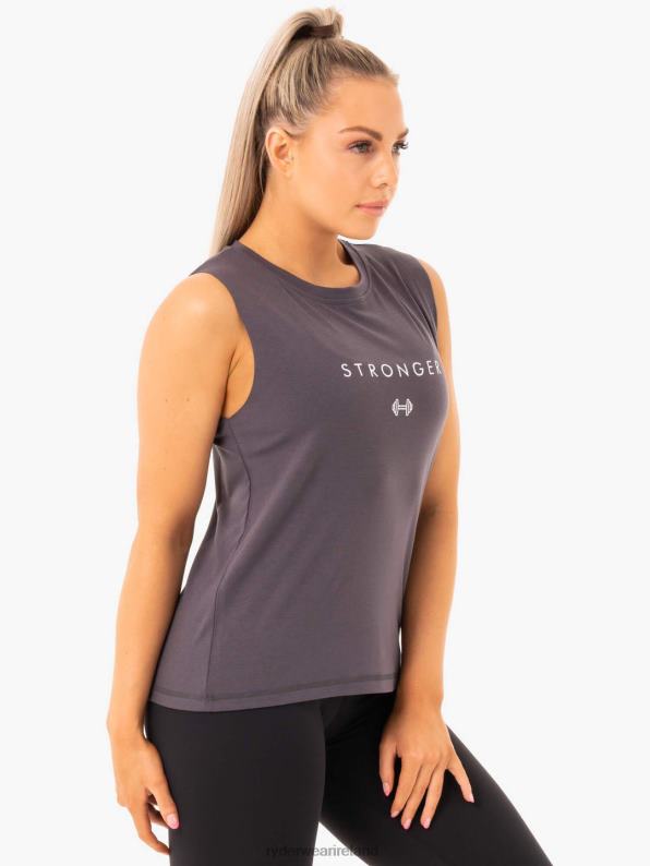 Ryderwear Ladies Baller Tank Charcoal Women Clothing 4Z2T1102
