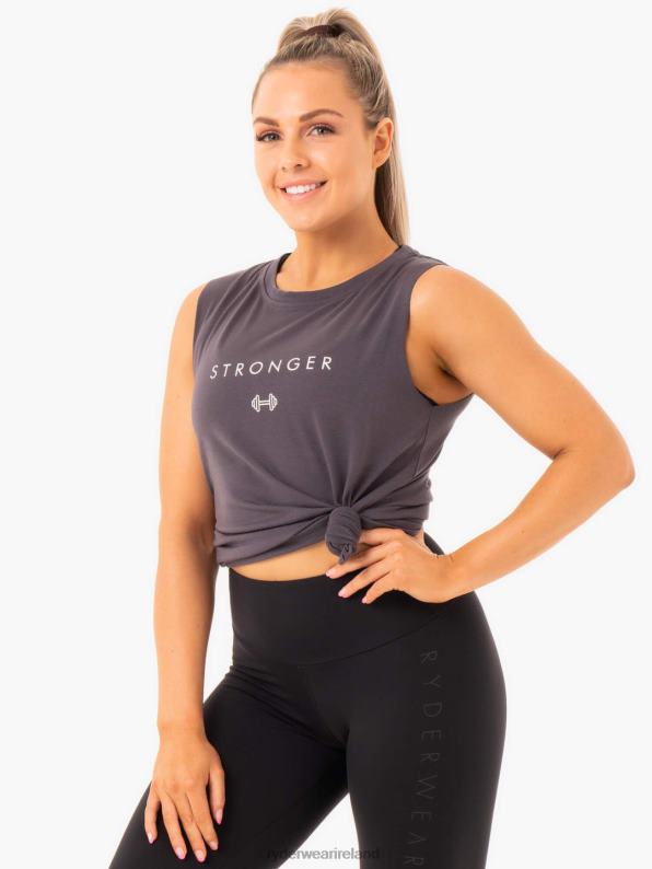 Ryderwear Ladies Baller Tank Charcoal Women Clothing 4Z2T1102