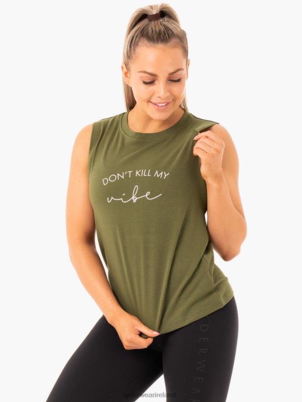 Ryderwear Ladies Baller Tank Khaki Women Clothing 4Z2T1101