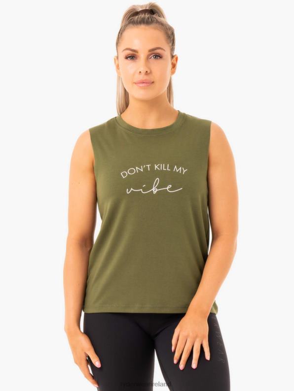 Ryderwear Ladies Baller Tank Khaki Women Clothing 4Z2T1101