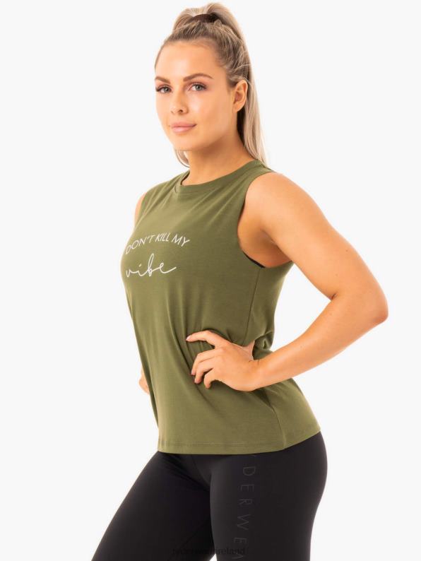 Ryderwear Ladies Baller Tank Khaki Women Clothing 4Z2T1101