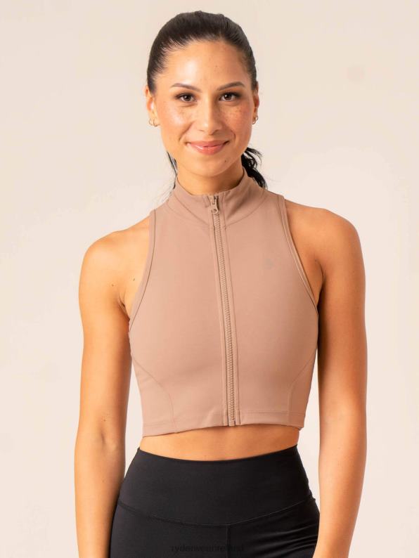 Ryderwear Nkd Zip Tank Taupe Women Clothing 4Z2T770