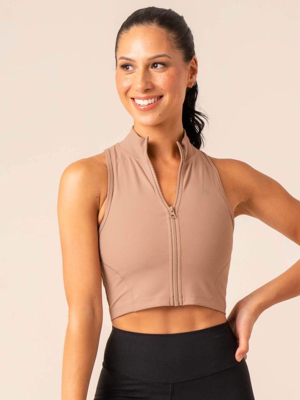 Ryderwear Nkd Zip Tank Taupe Women Clothing 4Z2T770