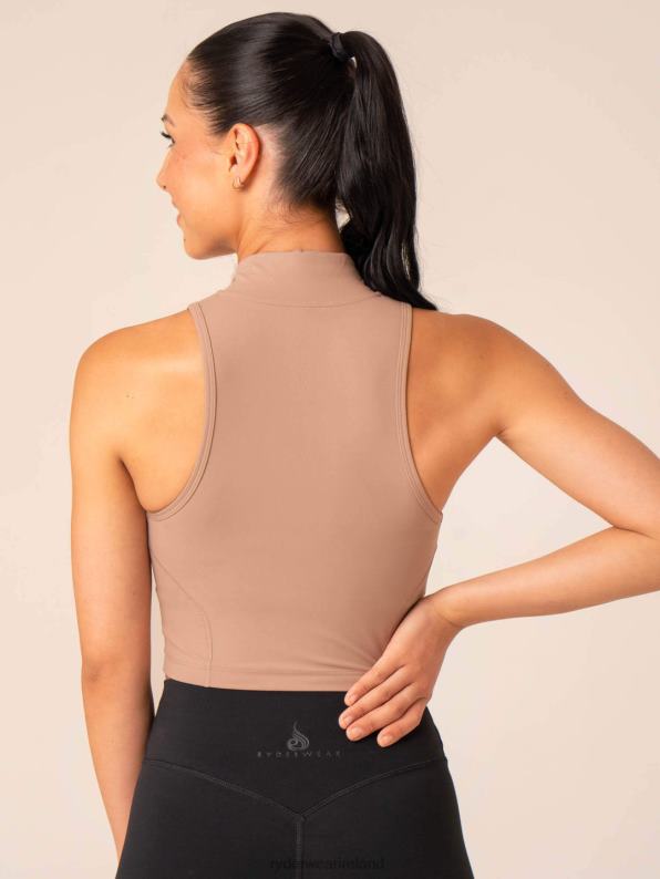 Ryderwear Nkd Zip Tank Taupe Women Clothing 4Z2T770