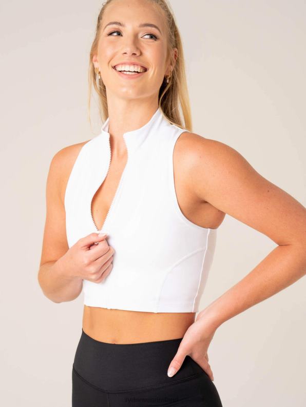 Ryderwear Nkd Zip Tank White Women Clothing 4Z2T769