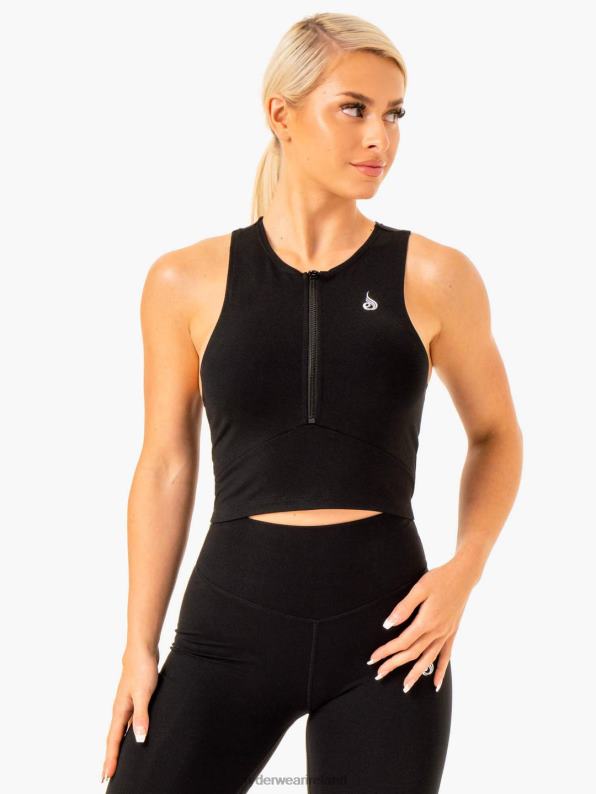 Ryderwear Reflex Zip Up Tank Black Women Clothing 4Z2T962