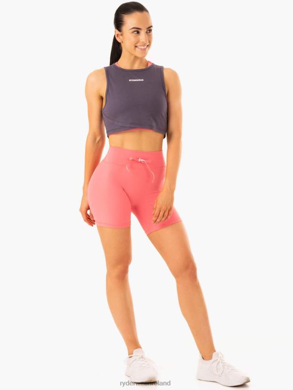 Ryderwear Replay Cross Over Tank Charcoal Women Clothing 4Z2T922