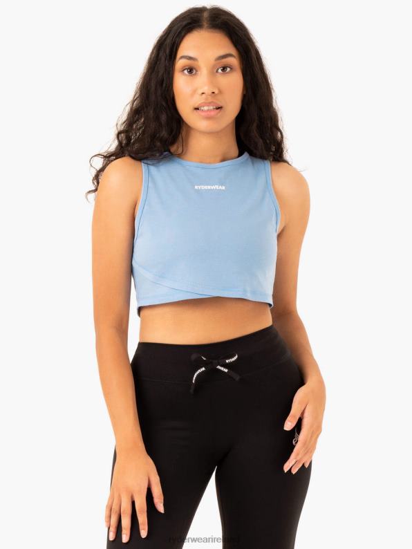 Ryderwear Replay Cross Over Tank Sky Blue Women Clothing 4Z2T923