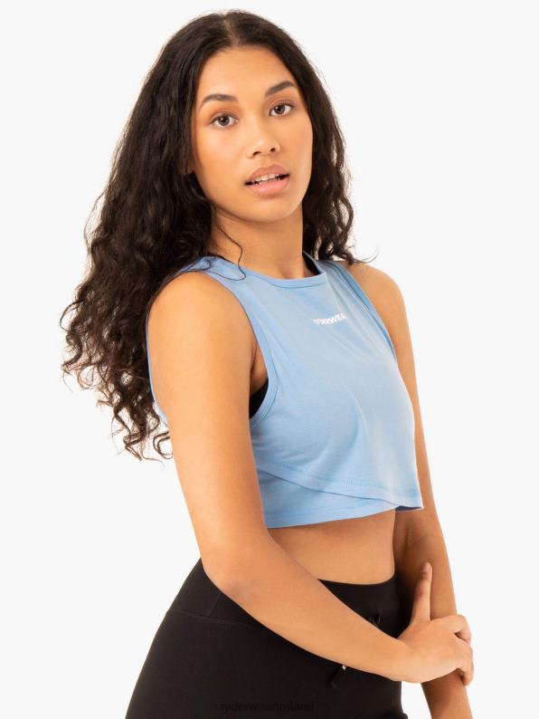 Ryderwear Replay Cross Over Tank Sky Blue Women Clothing 4Z2T923