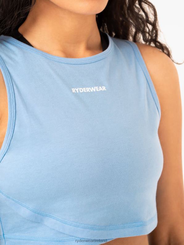 Ryderwear Replay Cross Over Tank Sky Blue Women Clothing 4Z2T923