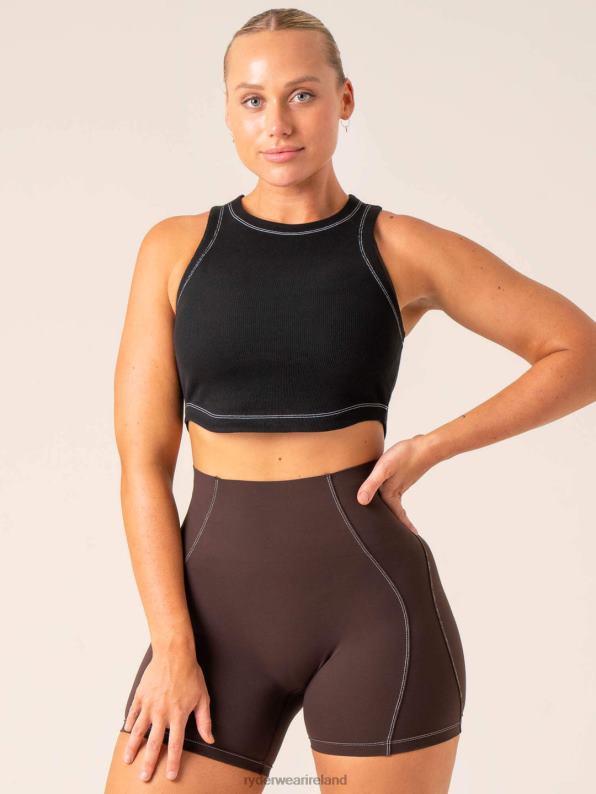 Ryderwear Stride Rib Tank Black Women Clothing 4Z2T768