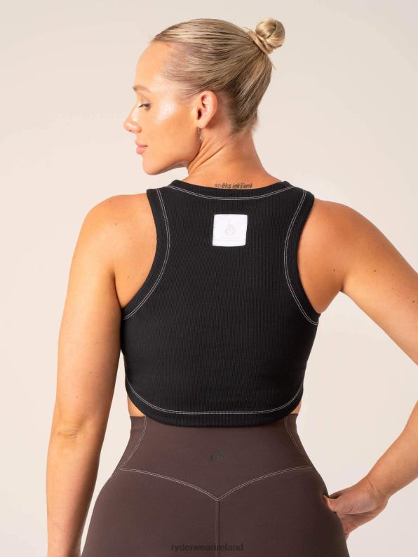 Ryderwear Stride Rib Tank Black Women Clothing 4Z2T768