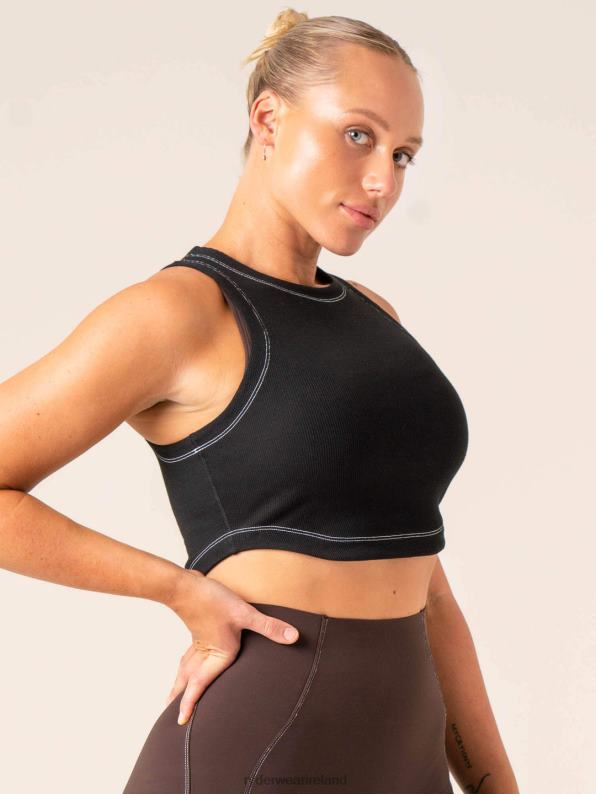 Ryderwear Stride Rib Tank Black Women Clothing 4Z2T768