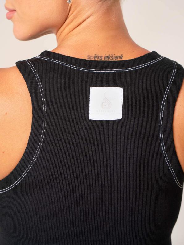 Ryderwear Stride Rib Tank Black Women Clothing 4Z2T768
