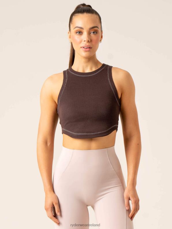 Ryderwear Stride Rib Tank Chocolate Women Clothing 4Z2T767