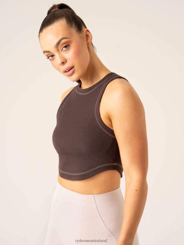 Ryderwear Stride Rib Tank Chocolate Women Clothing 4Z2T767