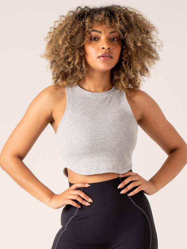 Ryderwear Stride Rib Tank Grey Marl Women Clothing 4Z2T765