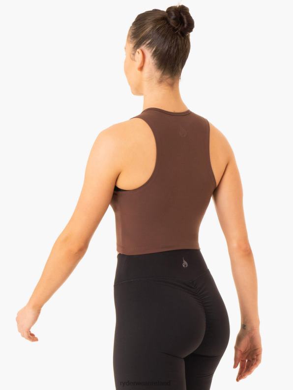 Ryderwear Embody Zip Up Crop Chocolate Women Clothing 4Z2T870
