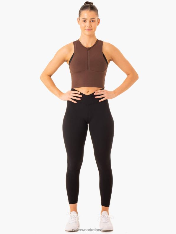 Ryderwear Embody Zip Up Crop Chocolate Women Clothing 4Z2T870