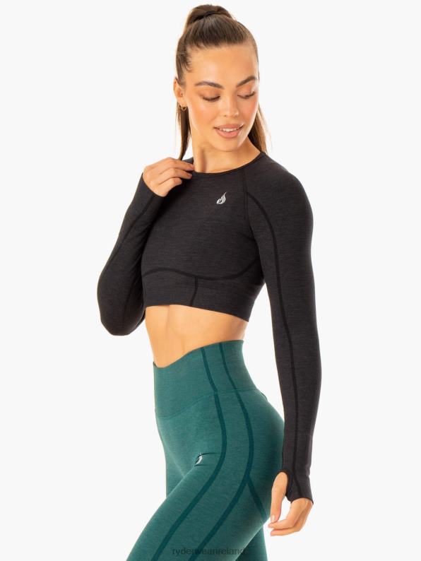 Ryderwear Enhance Seamless Long Sleeve Top Black Women Clothing 4Z2T906