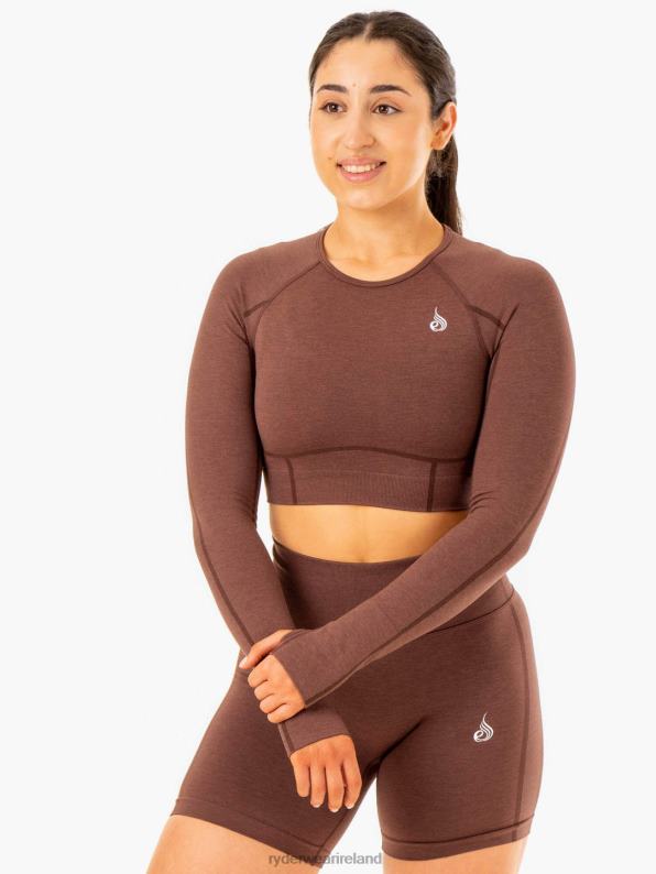 Ryderwear Enhance Seamless Long Sleeve Top Chocolate Women Clothing 4Z2T905