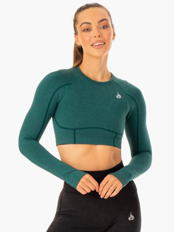 Ryderwear Enhance Seamless Long Sleeve Top Teal Women Clothing 4Z2T904